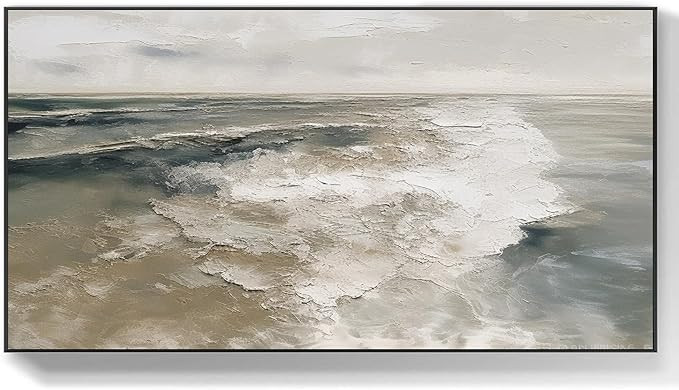 Ocean abstract painting, blue sea abstract painting, large textured abstract painting, original a... | Amazon (US)