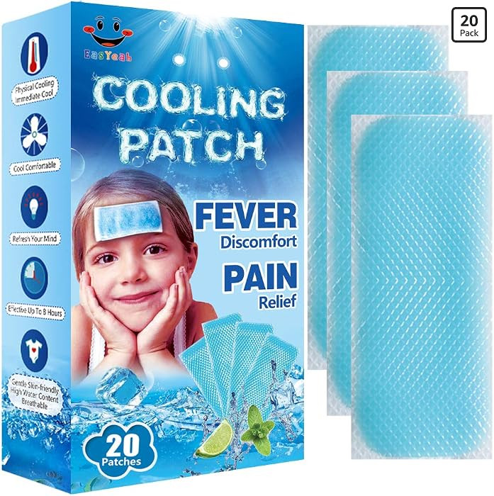 20 Sheets EasYeah Kid Fever Patches for Kids Fever Discomfort & Pain Relief, Cooling Relief Fever... | Amazon (US)