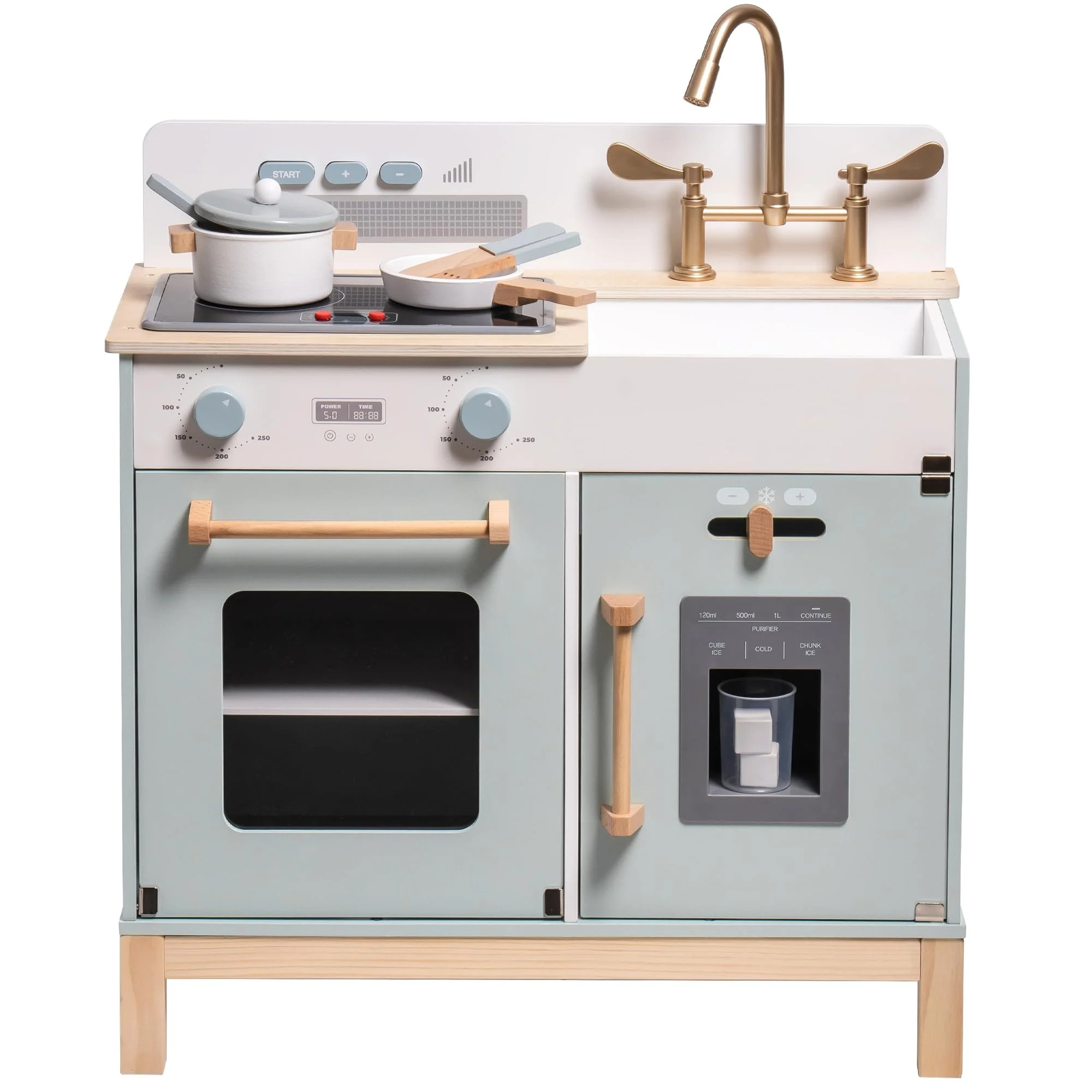 Robud Play Kitchen for Toddlers,Wooden Kids Play Kitchen Playset with Lights & Sounds/Ice Cube Di... | Walmart (US)