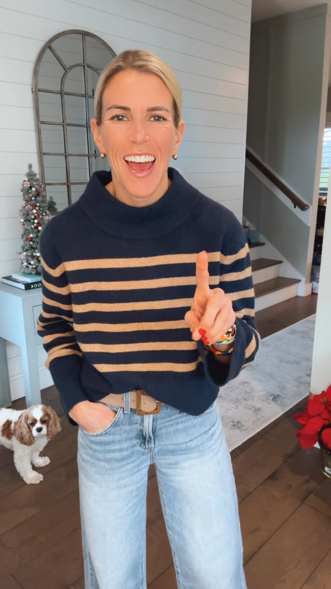 Snag this sweater that has been a huge hit this season!  On a great sale right now. Also having a love affair with Pistola denim and these are amazing. Super casual wide leg and so comfortable!  All the last minute holiday errands today!! 

#LTKStyleTip #LTKOver40 #LTKHoliday