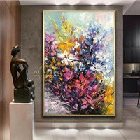 Big Floral Oil Painting On Canvas Vibrant Extra Large Abstract Flower Wall Decor | Etsy (US)