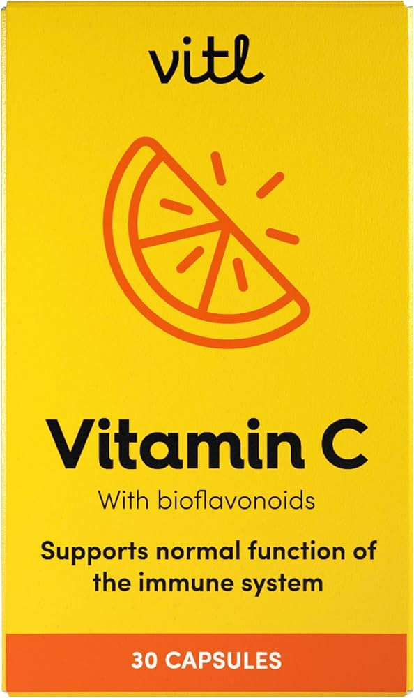 Vitl Vitamin C 500mg Supplement - 30 Vegan Easy to Swallow Capsules - Support Normal Functioning ... | Amazon (UK)