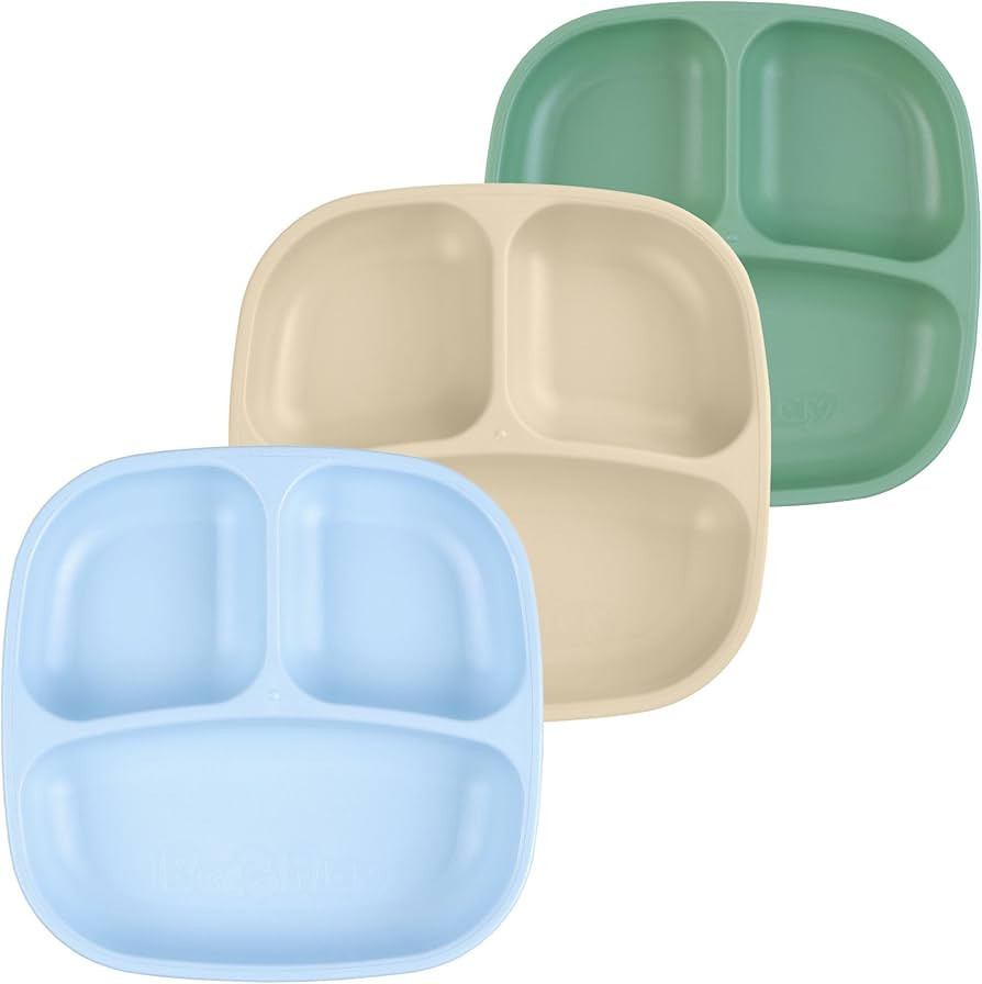 Re-Play Toddler Plates with Dividers - Deep-Walled 3 Compartments Divided Plates for Kids - Dishw... | Amazon (US)