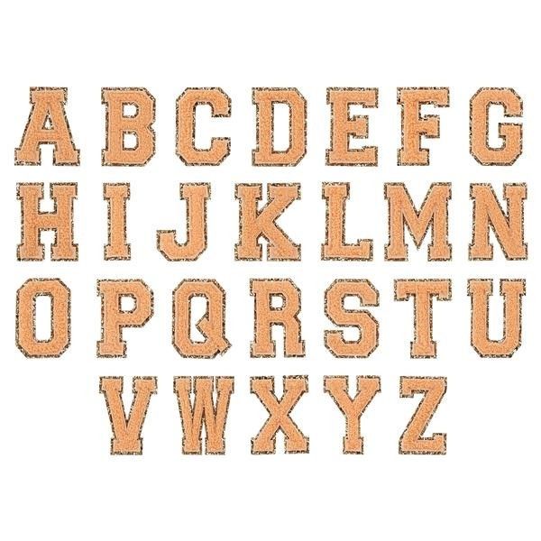 Peach Glitter Varsity Letter Patches | Stoney Clover Lane