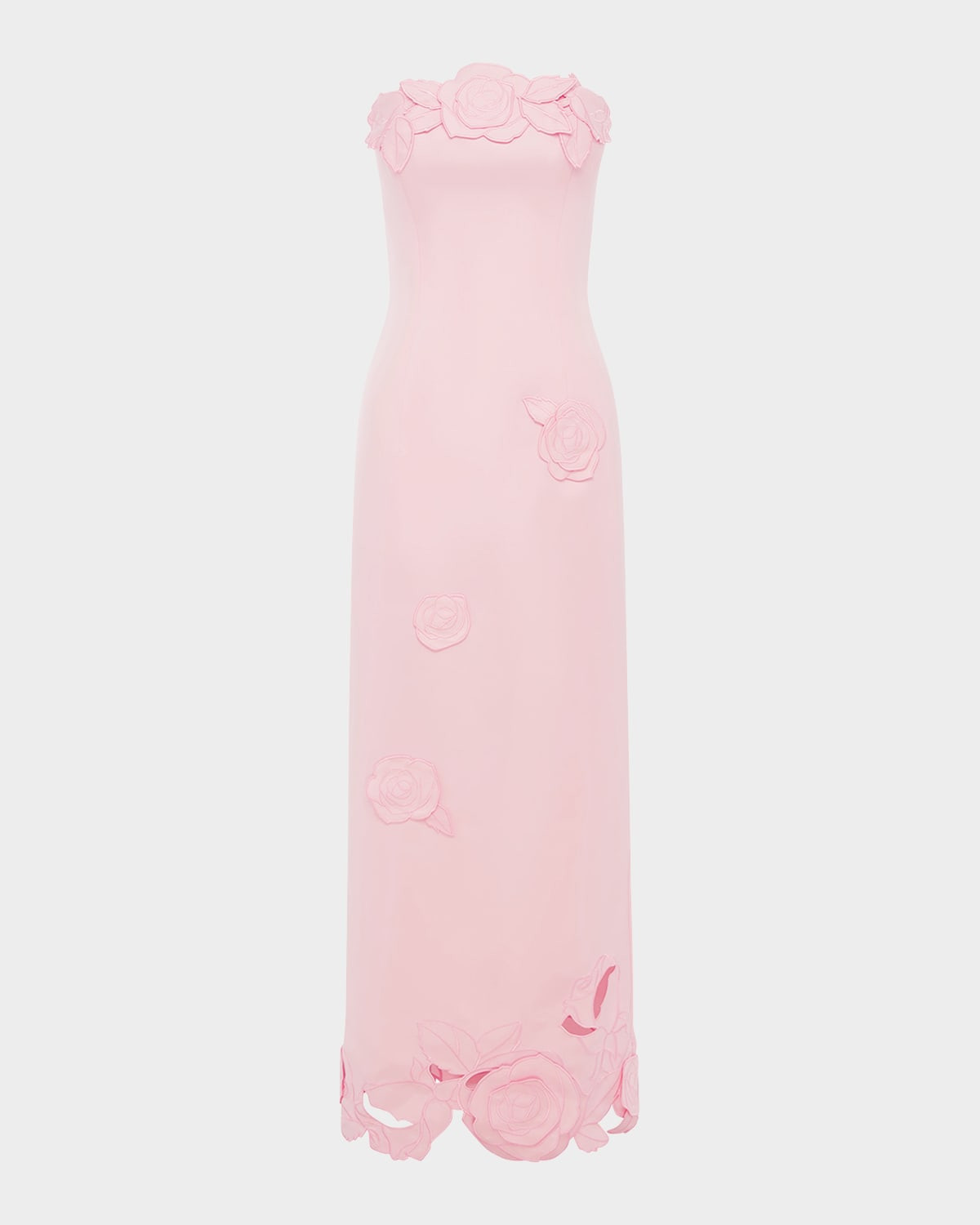 Rayna Strapless Floral Applique Column Gown | Neiman Marcus