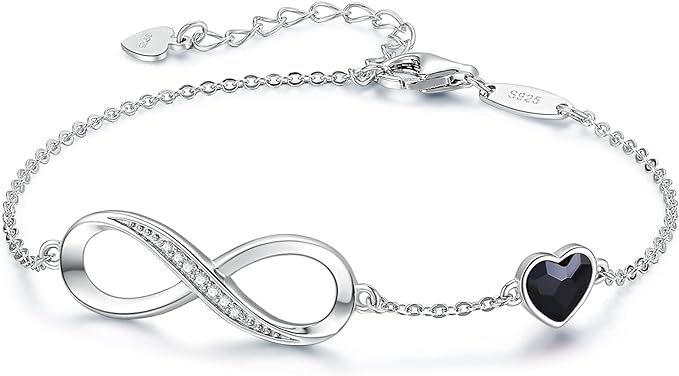 CDE Infinity Heart Symbol Charm Bracelet for Women 925 Sterling Silver Adjustable Mother's Day Je... | Amazon (US)