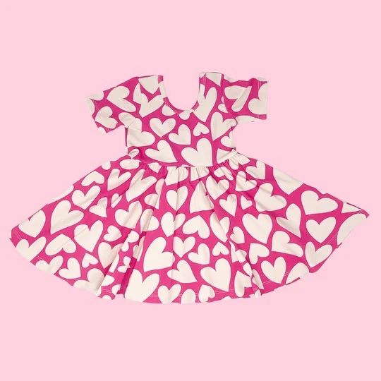 Hearts Twirl Dress | Poppy Kids Co