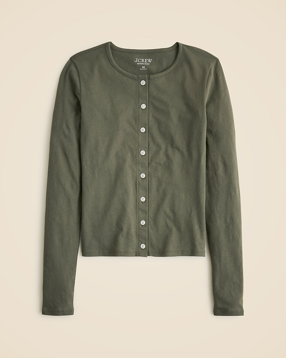 Feather jersey crewneck cardigan | J. Crew US