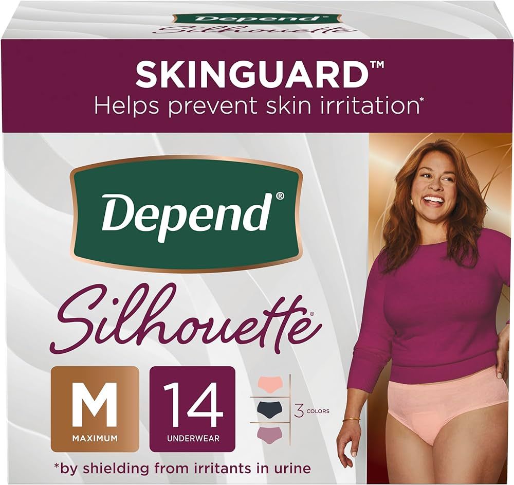 Depend Silhouette Adult Incontinence and Postpartum Underwear for Women, Medium, Maximum Absorben... | Amazon (US)