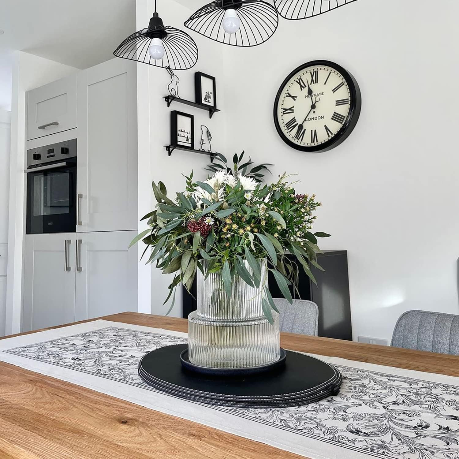 YANWE1 Clear Glass Vase, Ribbed Vase, Fluted Glass Vase, Flower Vase, Modern Vase for Centerpiece... | Amazon (US)