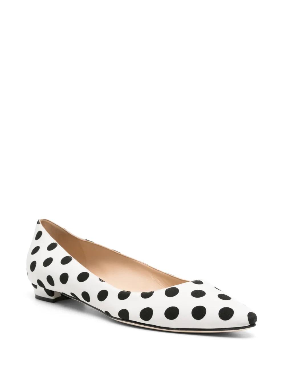 Manolo Blahnik Polka Dot Ballet Pumps - Farfetch | Farfetch Global