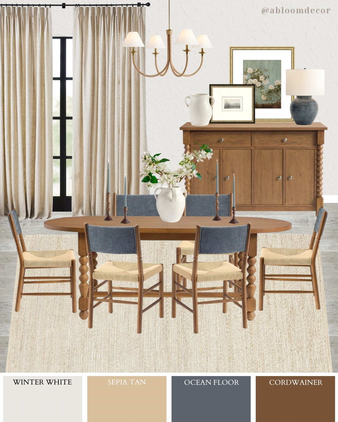 Warm Wood and Blue Traditional Dining Room Design

#LTKHome