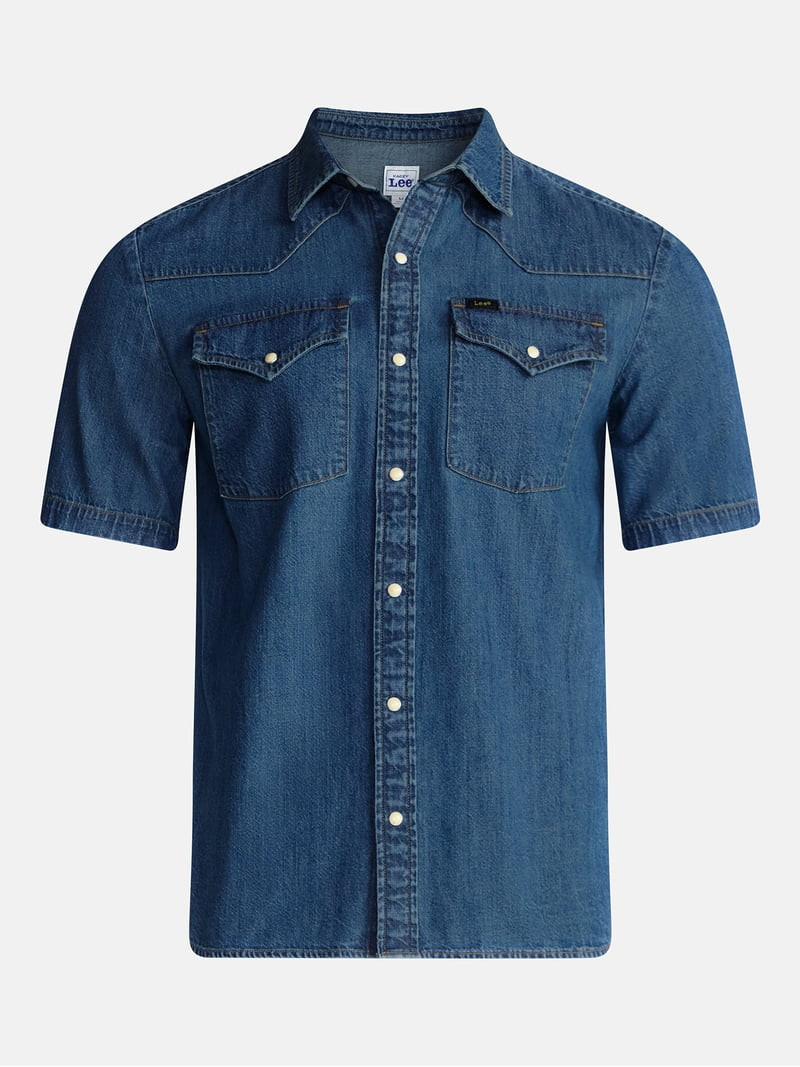 Kacey Lee Men's Western Denim Shirt with Short Sleeves, Sizes S-2XL | Walmart (US)