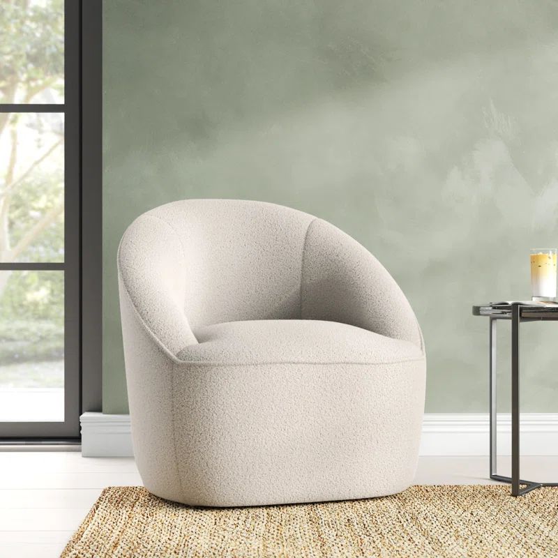 Deshaune Bouclé Upholstered Swivel Barrel Accent Chair | Wayfair North America