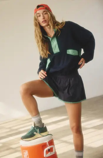 Free People FP Movement World Tour Pullover & Shorts Set in Midnight Navy Combo at Nordstrom Rack, Size X-Large | Nordstrom Rack