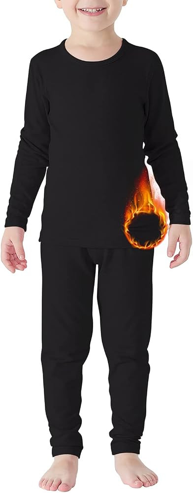American Trends Kids Thermal Underwear Set Ultra Soft Kids Long Johns Sets Toddler Base Layer | Amazon (US)