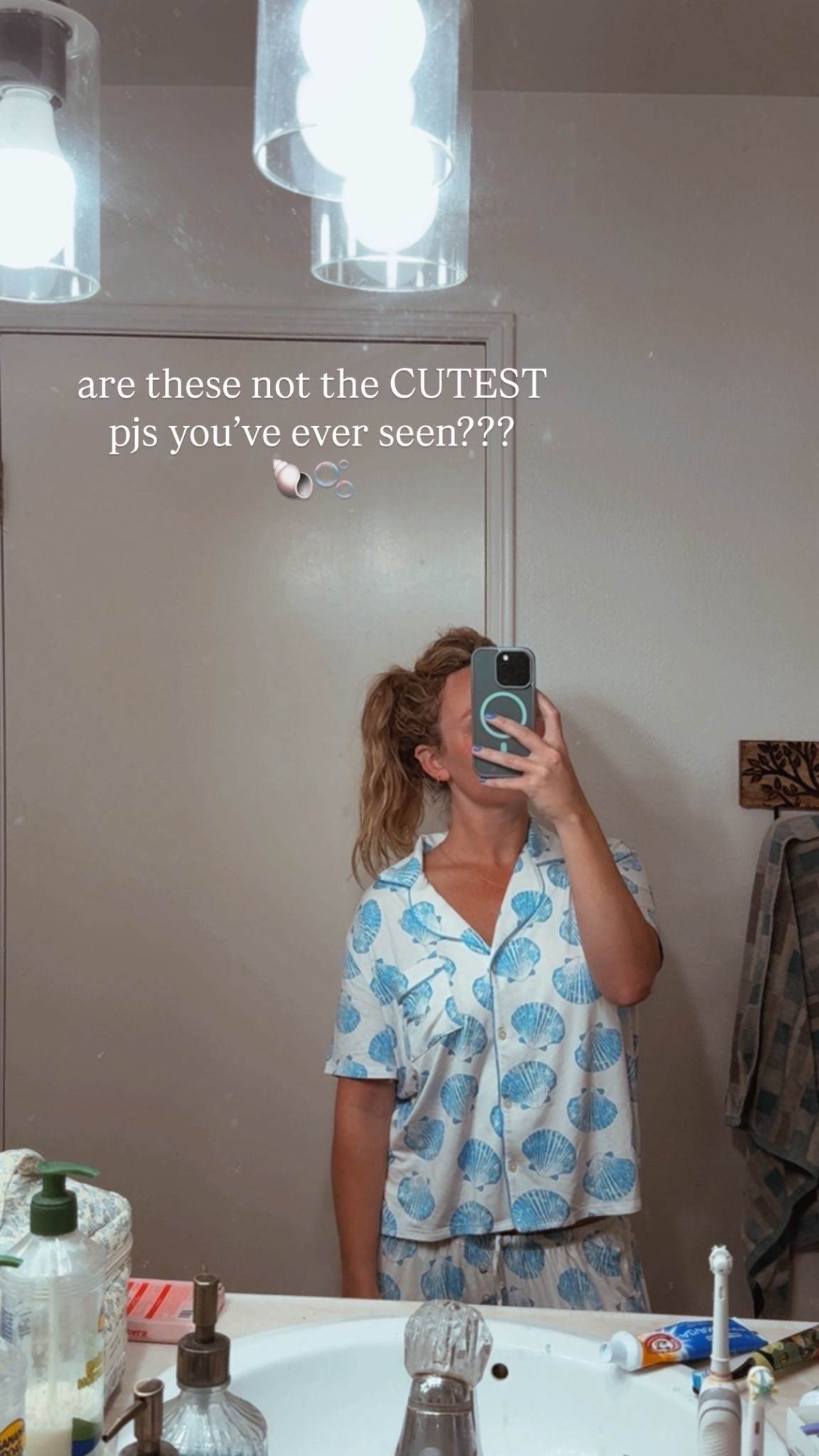 The cutest, softest beachy pajama set for summer time! 
Coastal style, coastal pajamas, beach outfit, vacation outfit, summer style, spring break, seashell pajamas 

#LTKmorningroutine #LTKSaleAlert #LTKPetite
