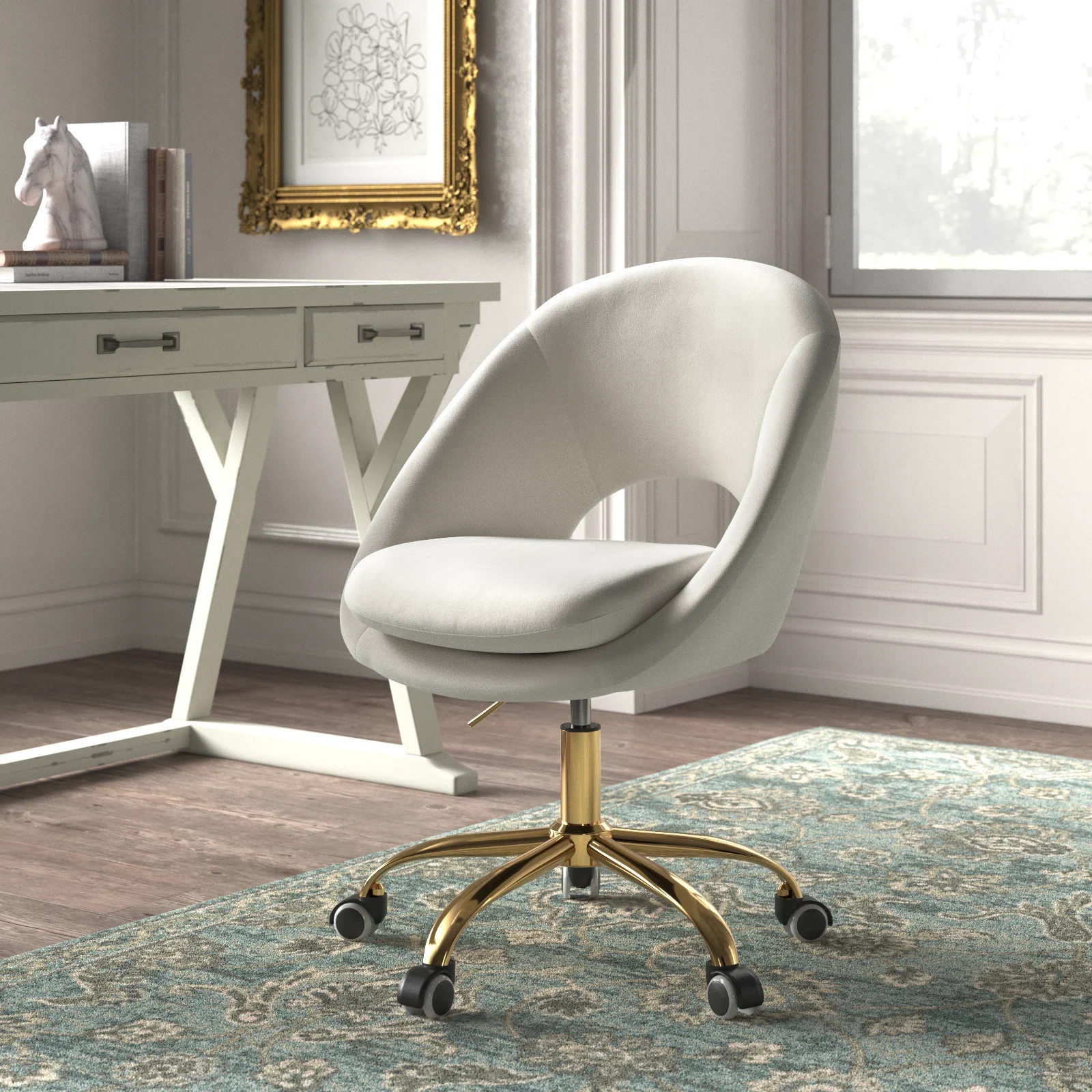 Kelly Clarkson Home Louise Velvet Modern Task Chair with Ergonomic Design & Reviews | Wayfair | Wayfair North America