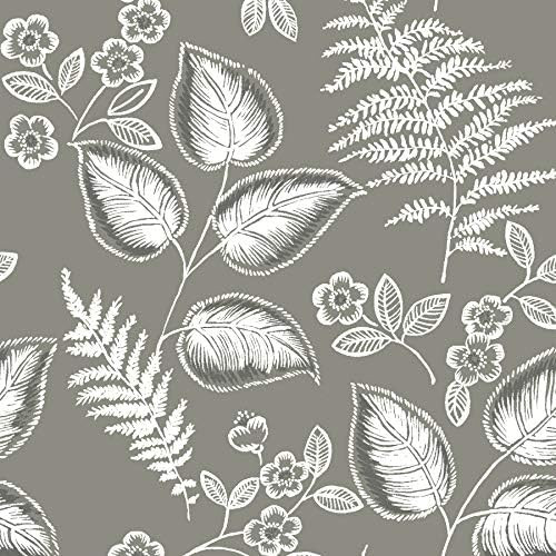 NuWallpaper NUS3143 Grey Foliage Peel & Stick Wallpaper | Amazon (US)