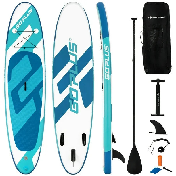 Goplus 10ft Inflatable Stand Up Paddle Board 6'' Thick W/ Aluminum Paddle Leash Backpack - Walmar... | Walmart (US)
