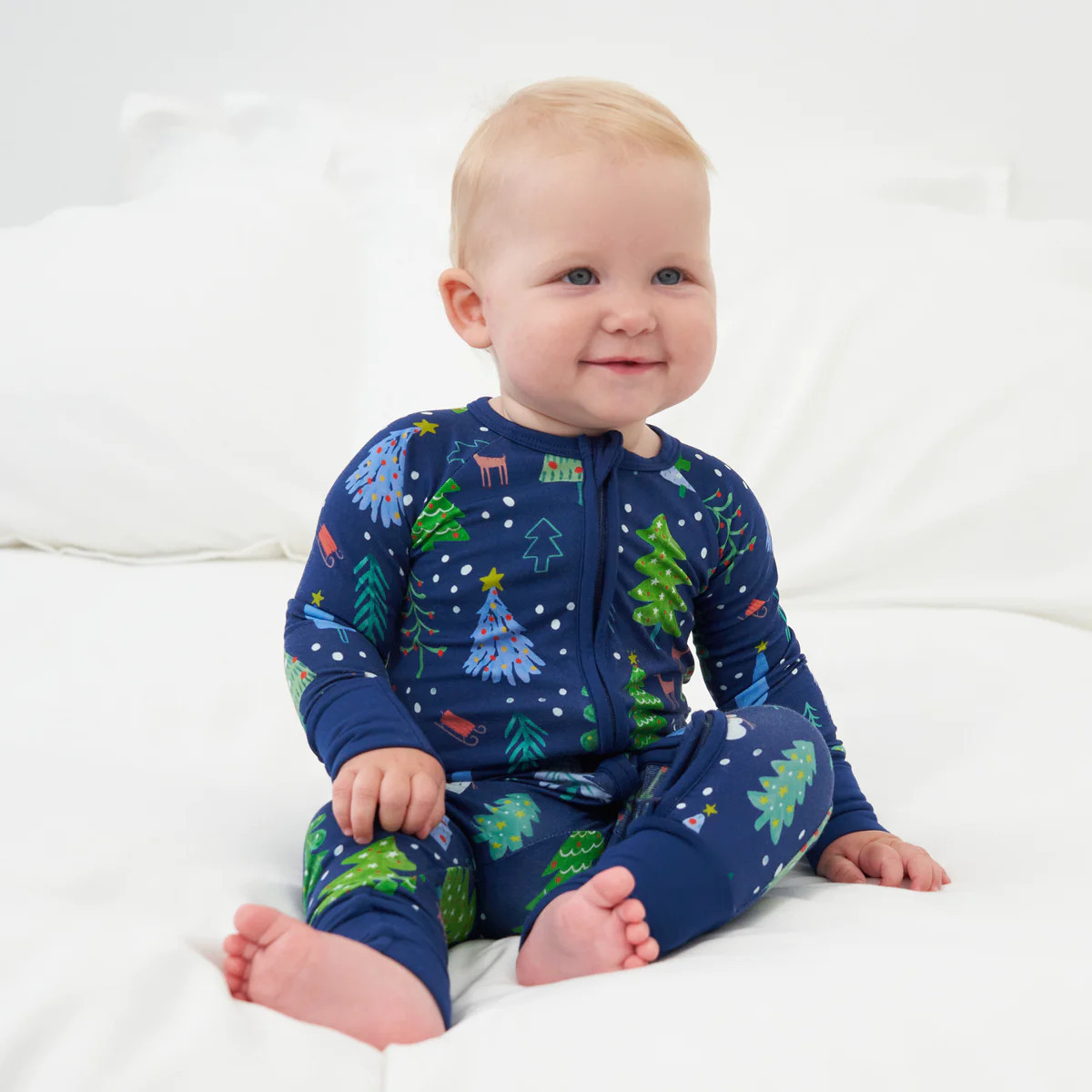 Blue Merry & Bright Zippy | Little Sleepies