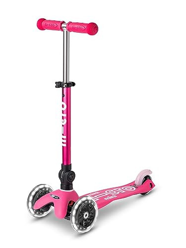 Micro Kickboard - Mini Deluxe Foldable LED Scooter, 3-Wheeled, Lean-to-Steer, Swiss-Designed Micro Scooter with LED Light-Up Wheels, for Kids Ages 2-5 (Pink) | Amazon (US)