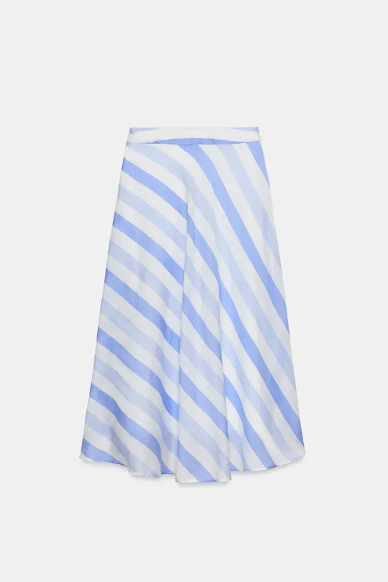 STRIPED MIDI SKIRT | Zara US