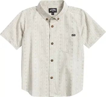 Kids' Sundays Short Sleeve Organic Cotton Blend Button-Down Shirt | Nordstrom