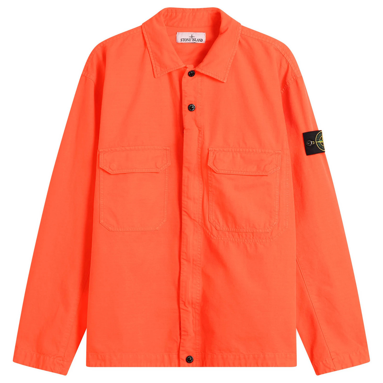 Stone Island Men's Ripstop Zip Shirt Jacket in Scarlet, Size Small | END. Clothing