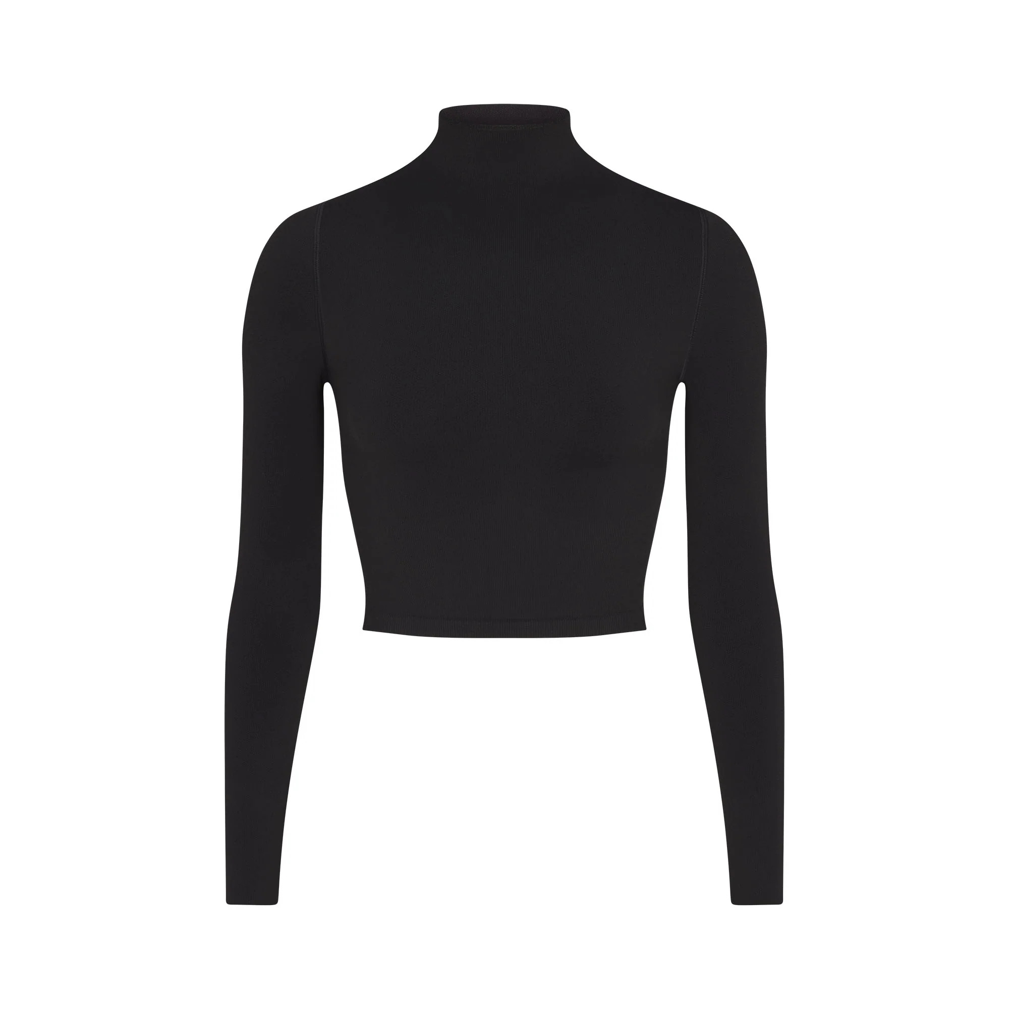 NikeSKIMS VINTAGE SEAMLESS MOCK NECK CROP TOP | OBSIDIAN | SKIMS | SKIMS (US)