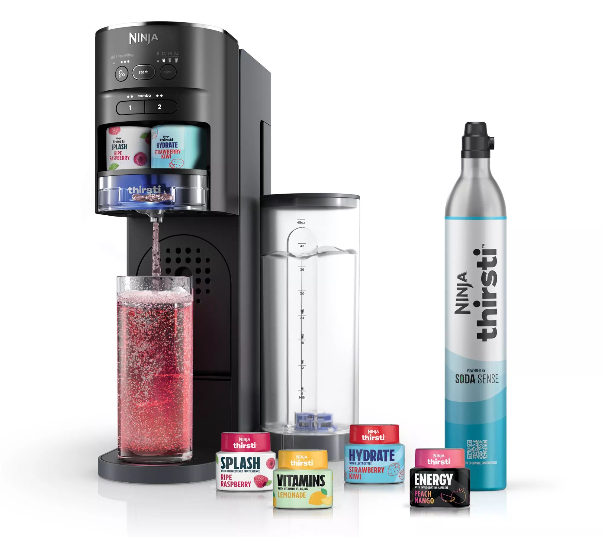 Ninja Thirsti Sparkling and Still Drink System w/ CO2 & Drops - QVC.com | QVC