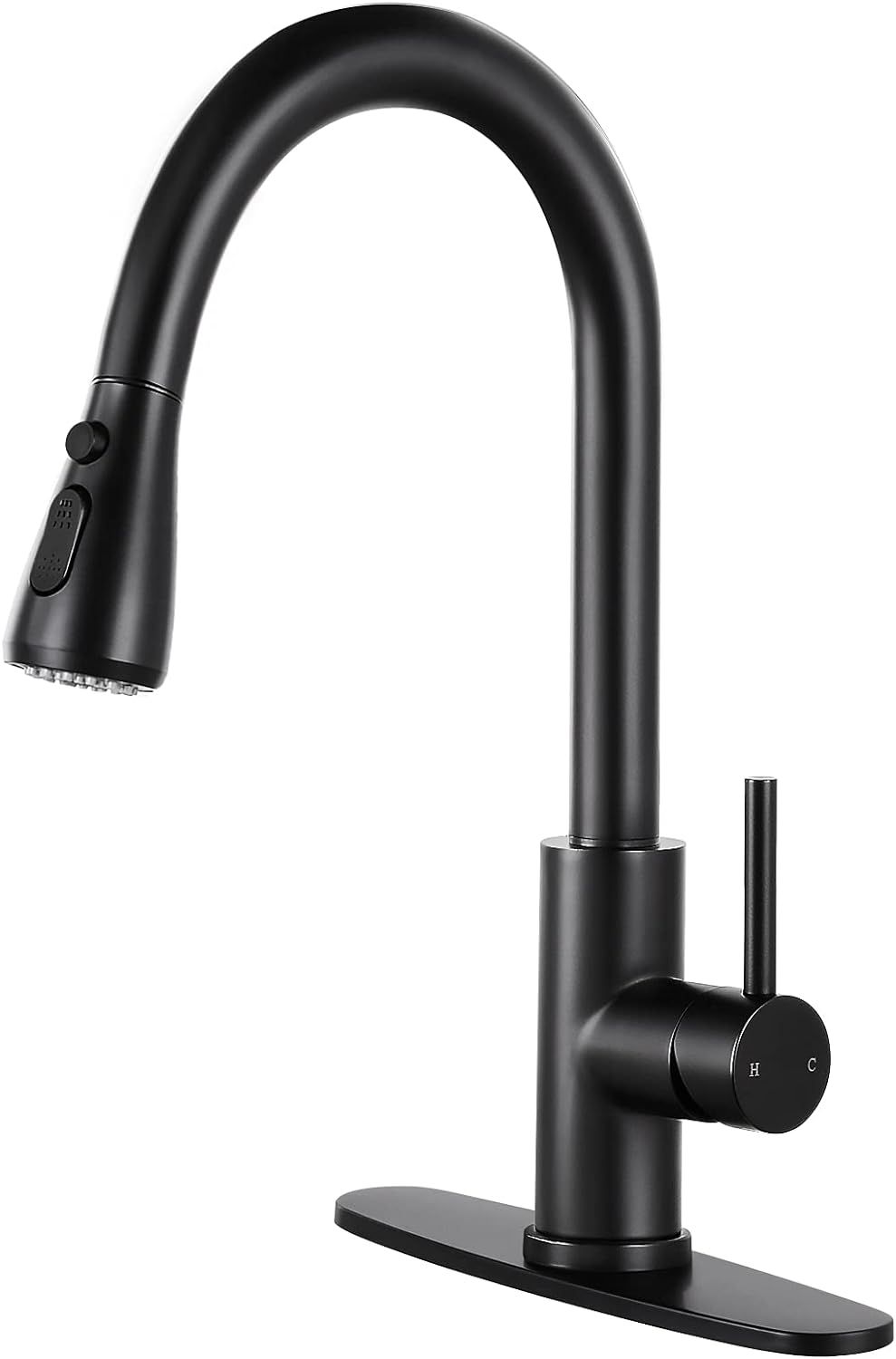 Qomolangma Kitchen Faucets with Pull Down Sprayer, Single Handle Kitchen Sink Faucet with Pull Ou... | Amazon (US)