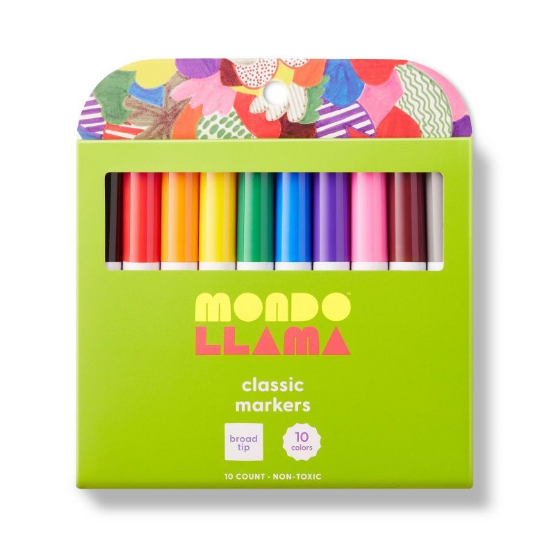 10ct Markers Broad Tip Classic Colors - Mondo Llama™ | Target