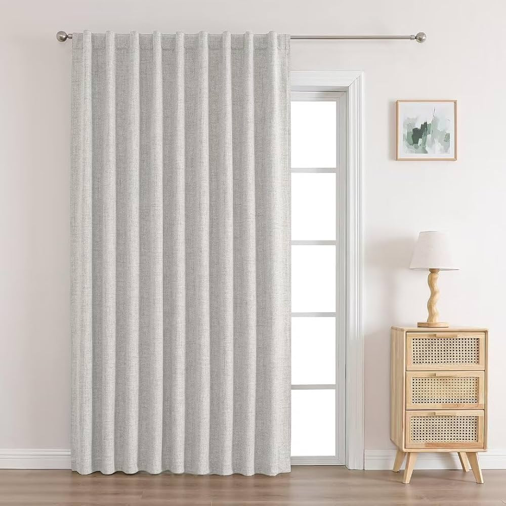 Joydeco Natural Linen Curtains 108 inch Length 2 Panels Set Burg 100% Blackout Long Drapes for Be... | Amazon (CA)