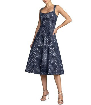 Sleeveless Scoop Neck Sequin Midi Dress | Dillard's