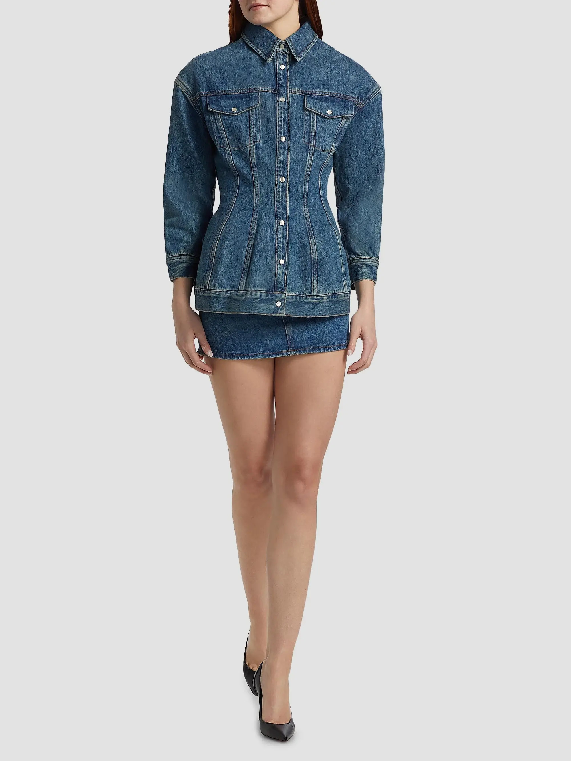 WARDROBE.NYC Contour Denim Jacket | Saks Fifth Avenue | Saks Fifth Avenue