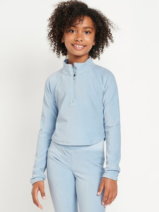 Half-Zip Velour Performance Top for Girls | Old Navy (US)