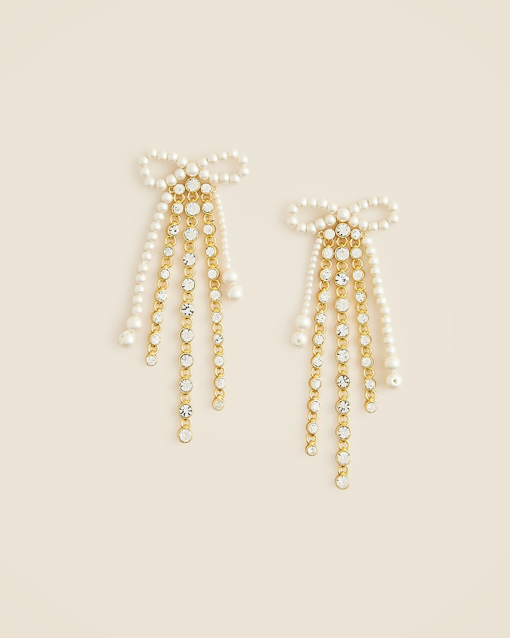 Pearl bow and crystal earrings | J. Crew US