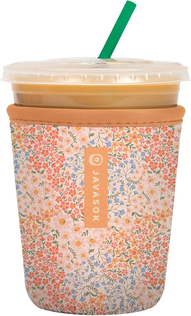Sok It JavaSok Iced Coffee & Cold Soda Insulated Neoprene Cup Sleeve (Dainty Florals, Small: 16-2... | Amazon (US)