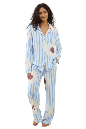 Womens Pajamas Set 2 Piece Long Sleeve Sleepwear Button Down Pjs Lounge Set Nightwear with Pocket... | Amazon (US)