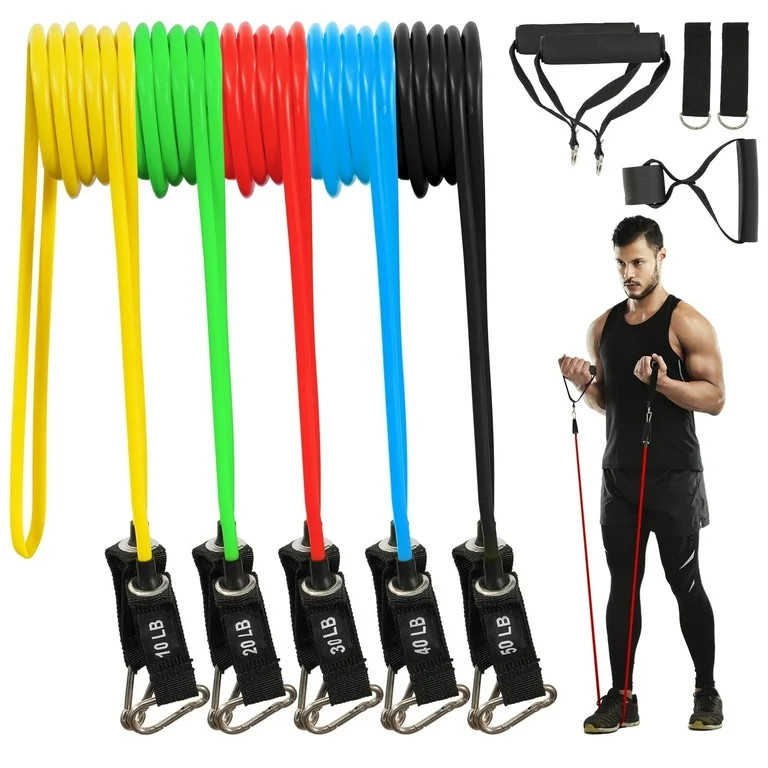 FlexWave Resistance Bands Set with Handles, 10 Pieces Set，Exercise Workout Bands for Strength T... | Walmart (US)