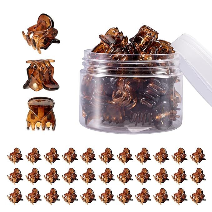 YOHAMA 36 PCS Brown Mini Hair Claw Clips Great for Design Kids and Adult Hairstyles Decoration Bu... | Amazon (US)