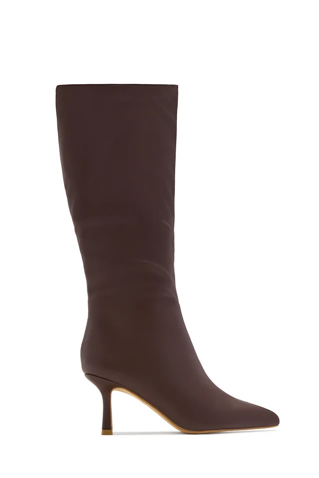 Miss Lola | Jaylin Brown Mid Heel Boots | MISS LOLA