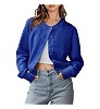Saodimallsu Womens Button Up Cardigans Fall Trendy Crew Neck Long Sleeve Knit Cropped Sweater Jac... | Amazon (US)