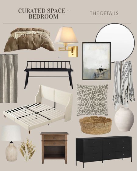 A curated bedroom design with calm and moody neutrals 

#LTKsalealert #LTKstyletip #LTKhome