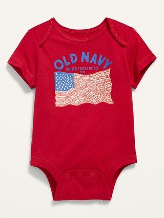 Unisex Short-Sleeve 2022 &#x22;United States of All&#x22; Flag Graphic Bodysuit for Baby | Old Navy (US)