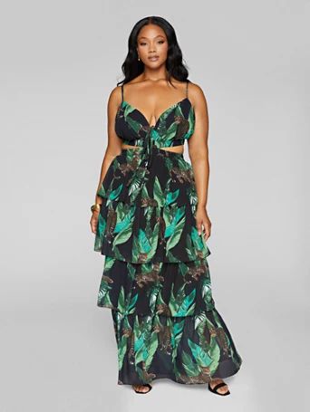 Kisha Cutout Tiered Maxi Dress - Fashion To Figure | Fashion To Figure