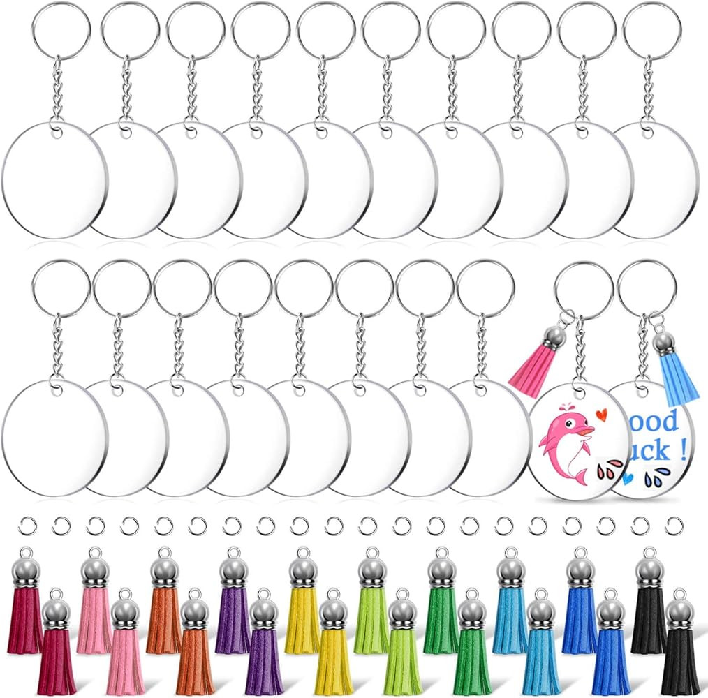 shynek Acrylic Blank Keychains, Clear Keychain Blanks for Vinyl | Amazon (US)