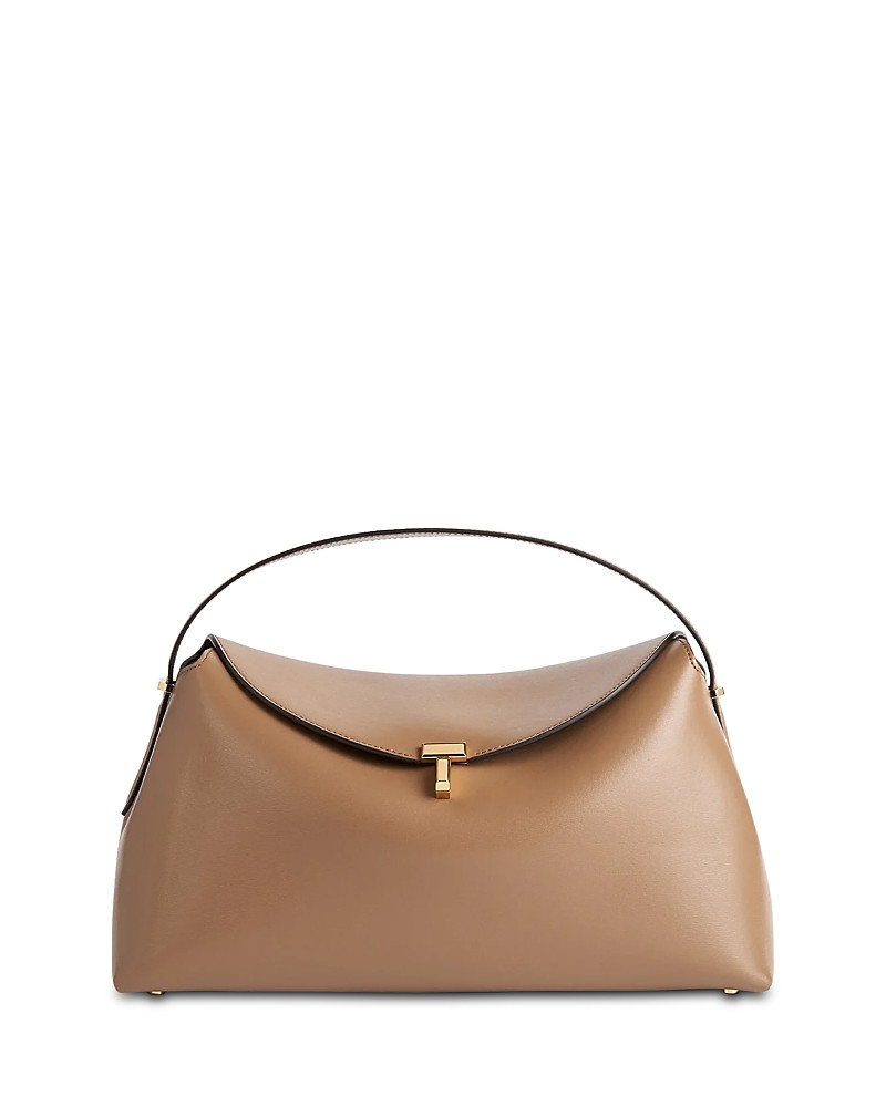 Toteme T-Lock Smooth Leather Convertible Top Handle Bag in Camel | Bloomingdale's (US)