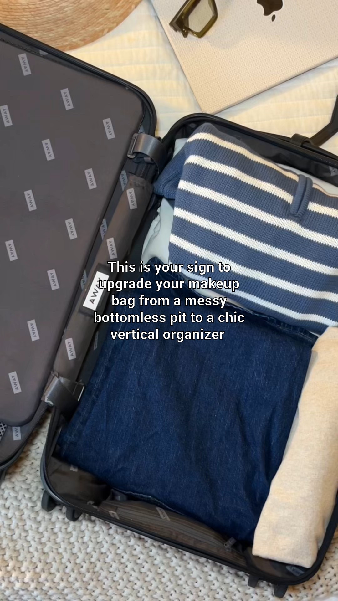 The perfect way to stay organized for your next trip OR maintain your sanity in small bathrooms  